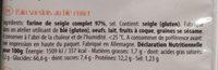 Pain Croustillant Seigle Ingredients