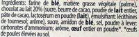 Sprits Au Chocolat Au Lait Ingredients