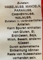 Nusskernmischung Ingredients