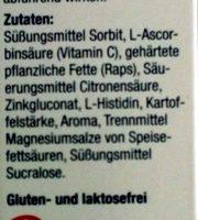 Zink + C + Histidin Lutschtabletten Ingredients
