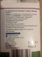 Gemsesaft Ingredients