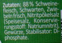 Opa's Weier Ingredients