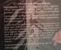 Cha Doux Ingredients