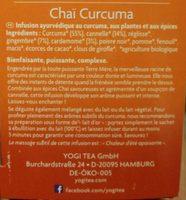 Chai Curcuma (1X17 Inf) Ingredients