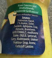 Knorr Sauce Curry Ingredients