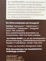 Gepa Grand Noir Zarte Bitter Orange 70% Bio Ingredients