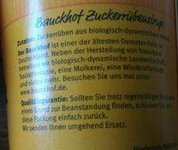 Zuckerrbensirup Ingredients