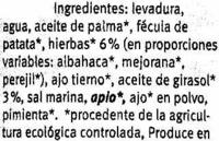 Pat Vegetal Ecolgico &quot;Allos&quot;  La Provene Ingredients