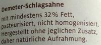 Frische Schlagsahne Ingredients