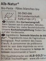 Alb-natur Teigwaren Orecchiette, 500 GR Packung Ingredients