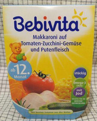 Makkaroni Auf Tomaten-Zucchini-Gemse Und Putenfleisch