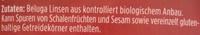 Beluga Linsen Ingredients
