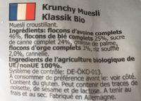 Crunchy Clasico 600 G Bio Ingredients