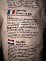Krunchy Spelt Barnhouse Ingredients