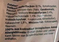 Mr. Reen's Krunchy, Schoko Ingredients