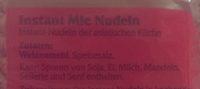 Mie Nudeln Ingredients