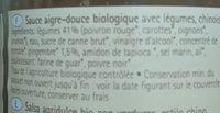 Sauce Aigre Doux Chinoise Bio - - Naturata Ingredients