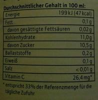 Apfelsaft Naturtrb Nutrition Label