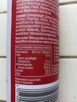Hela Curry Gewrz Ketchup Scharf Nutrition Label