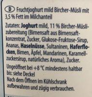 Bircher Musli Ingredients