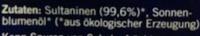 Sultaninen Sonnengetrocknet Ingredients