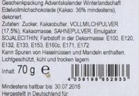 Geschenkpackung Adventskalender Winterlandschaft Edelvollmilchschokolade Ingredients