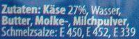 Schmelzkse Sahne Ingredients