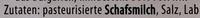 Schafskse Ingredients