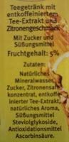 QuickDrink Eistee Zitrone Ingredients
