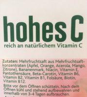 Hohes C Milder Multivitamin Ingredients