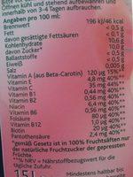 Hohes C Milder Multivitamin Nutrition Label