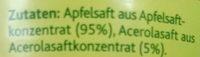 Milder Apfel Ingredients