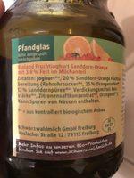 Bio Joghurt Mit Frchten, Sanddorn Orange Ingredients