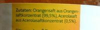 Hohes C Milde Orange , Mit Zartem Fruchtfleisch Ingredients