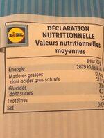 Rapee Noix De Coco Nutrition Label