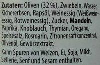 Oliven Aufstrich Ingredients