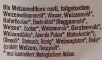 Bio-Weizenvollkorn Rusti Ingredients