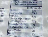 Truite Saumone Nutrition Label