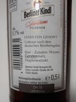 Berliner Kindl Ingredients