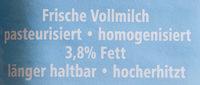Frische Weide-Milch Ingredients