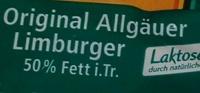 Original Allguer Rahm-Limburger Ingredients