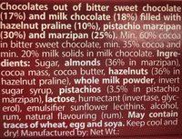 Reber Mozart-kugeln 240G Ingredients
