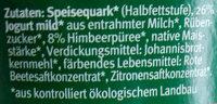 Bio Fruchtquark Himbeere Ingredients