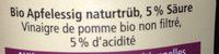 Apfelessig Ingredients