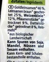 Leinsamen Plaume & Dattel Ingredients