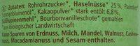 Haselnuss-Nougat Ingredients