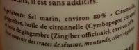 Sal De Ibiza Citronnelle Et Gingembre Ingredients