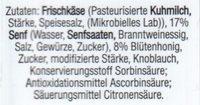 Honig-Senf Creme Ingredients