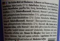My Msli Blaubeer Ingredients