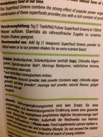 Superfood Greens Ingredients